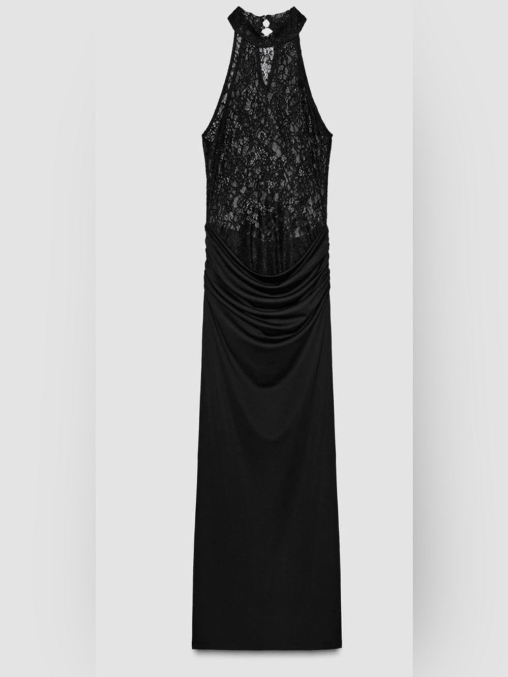 NWT Zara Black Lace Halter Dress